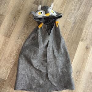 Magic Cabin Cape Gray Owl Hood Cape Kids Dress Up Wild Land Animal Cloak